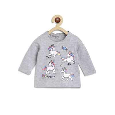 Knitted T-Shirt With Unicorn Print